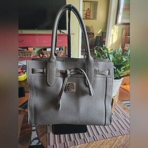 Dooney & Bourke Gray Leather Tote Bag